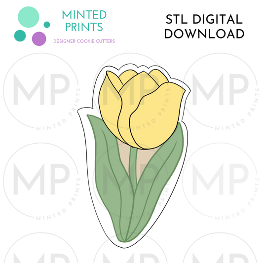 Tulip 2 Cookie Cutter STL DIGITAL DOWNLOAD