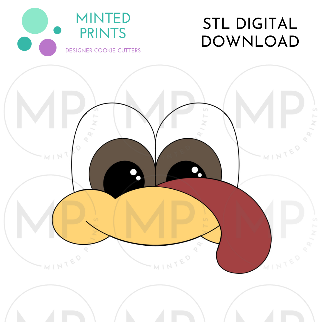 Turkey Face Cookie Cutter STL DIGITAL DOWNLOAD