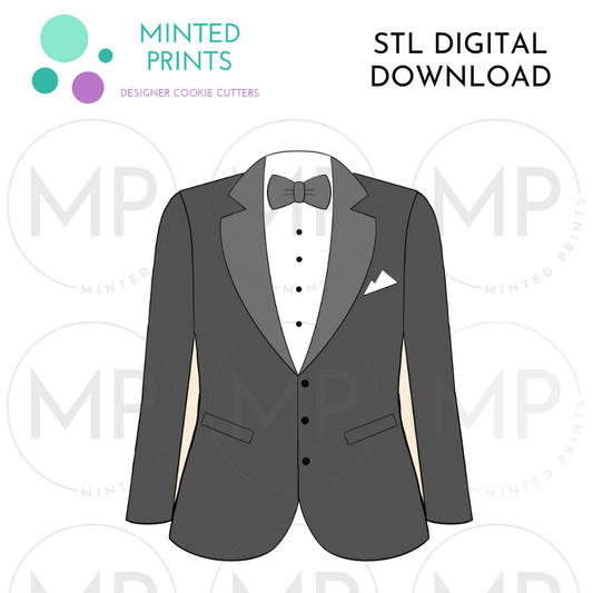 Tuxedo Cookie Cutter STL DIGITAL DOWNLOAD