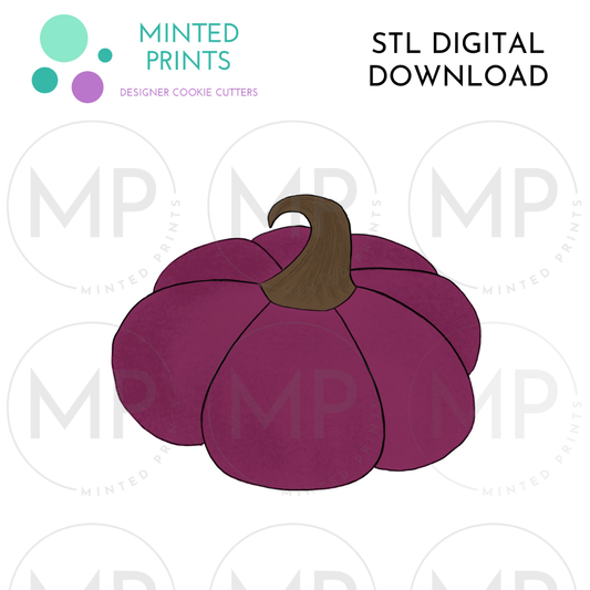 Velvet Pumpkin Cookie Cutter STL DIGITAL DOWNLOAD