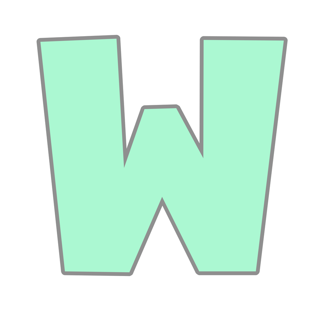 Letter W Cookie Cutter and STL File