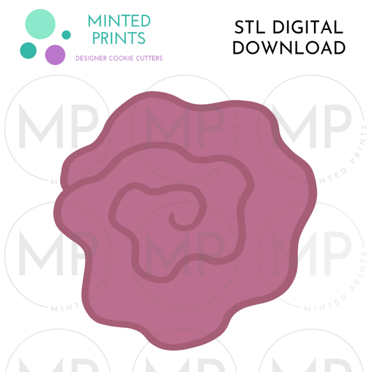 Whimsy Rosette Cookie Cutter STL DIGITAL DOWNLOAD