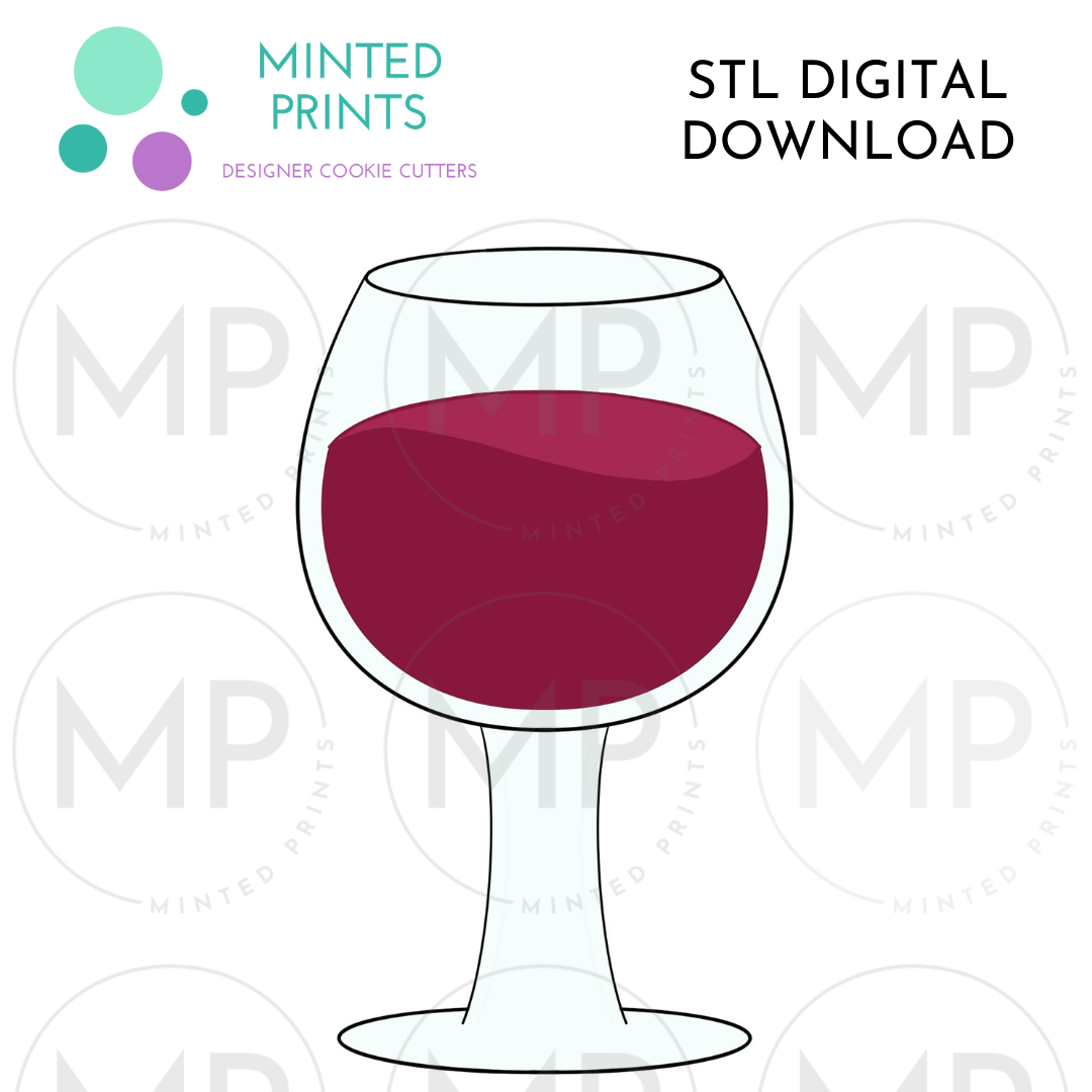 Wine Glass Cookie Cutter STL DIGITAL DOWNLOAD