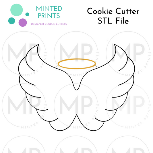 Wings with Halo Cookie Cutter STL DIGITAL FILE