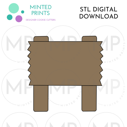 Wood Sign Cookie Cutter STL DIGITAL DOWNLOAD