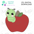 Wormy Apple Cookie Cutter STL DIGITAL DOWNLOAD