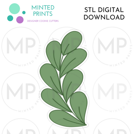 Wreath Leaf Branch Cookie Cutter STL DIGITAL DOWNLOAD