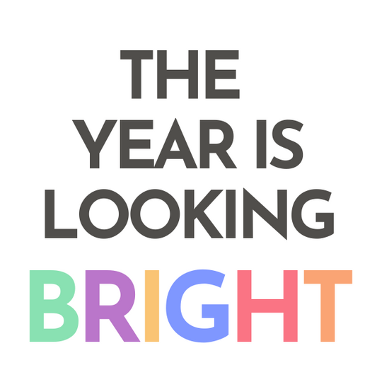 The Year is Looking BRIGHT Cookie Tag, 2 Inch Square