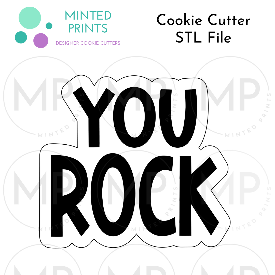 You Rock & Guitar Set of 2 Cookie Cutter STL DIGITAL FILES