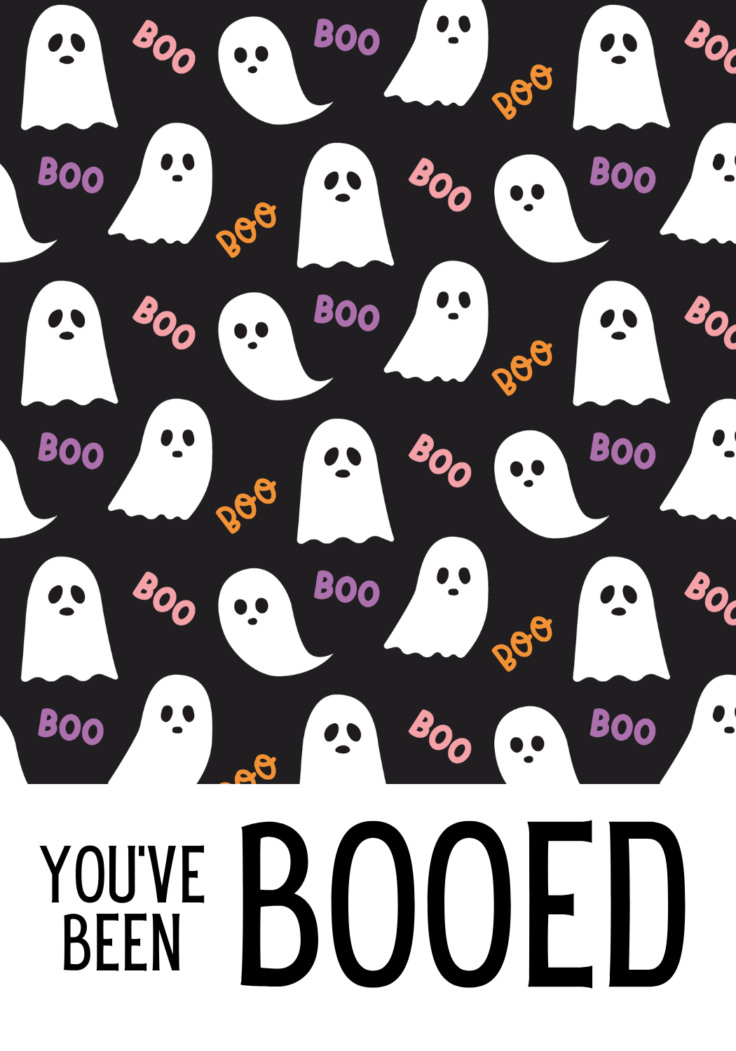 You've Been Booed Black Cookie Card, 3.5x5.5 inch
