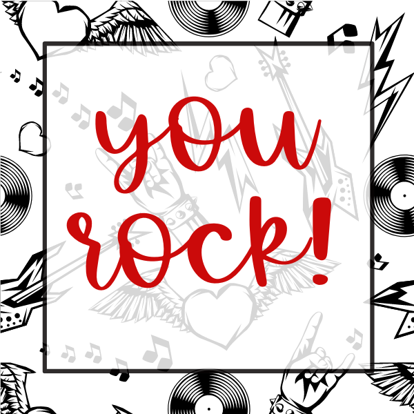 You Rock Cookie Tag, 2 Inch Square