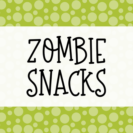 Zombie Snacks (Green) Cookie Tag, 2 Inch