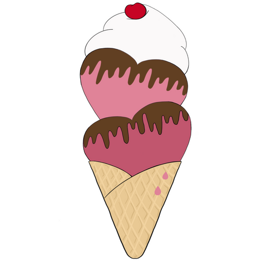 BYO Heart Ice Cream Cookie Cutter STL Digital File