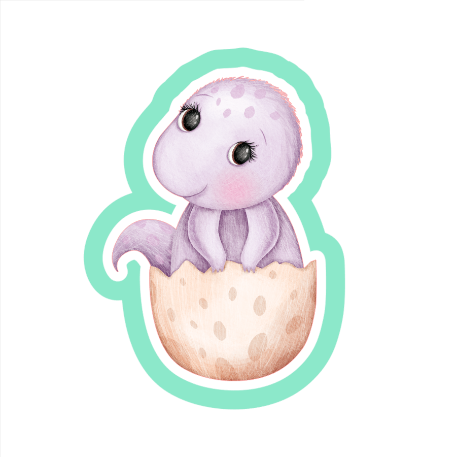 Baby Dino in Egg Cookie Cutter STL Digital File