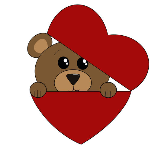 Bear in Heart Cookie Cutter STL Digital File