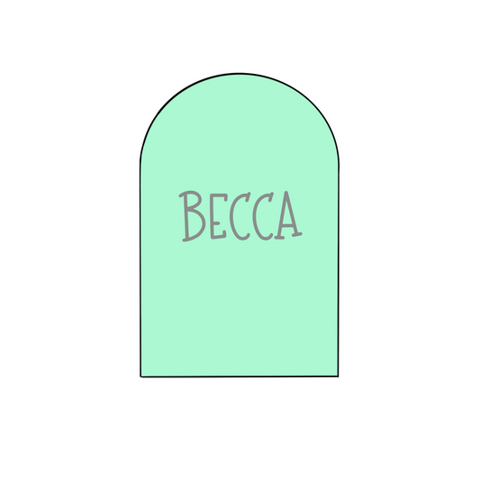 Becca Plaque Cookie Cutter STL Digital File