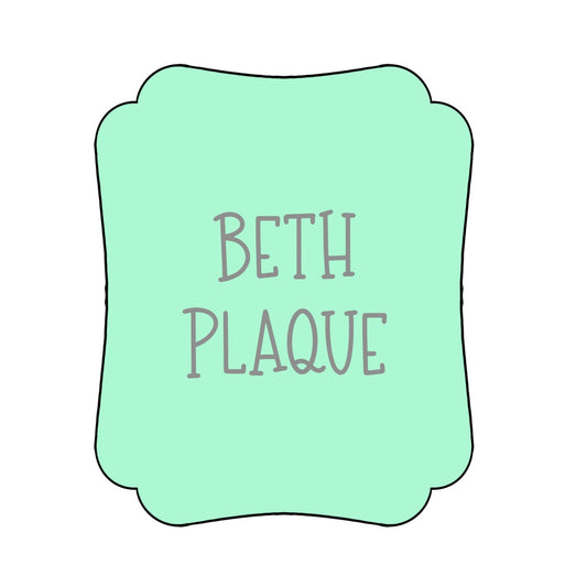 Beth Plaque Cookie Cutter & STLs