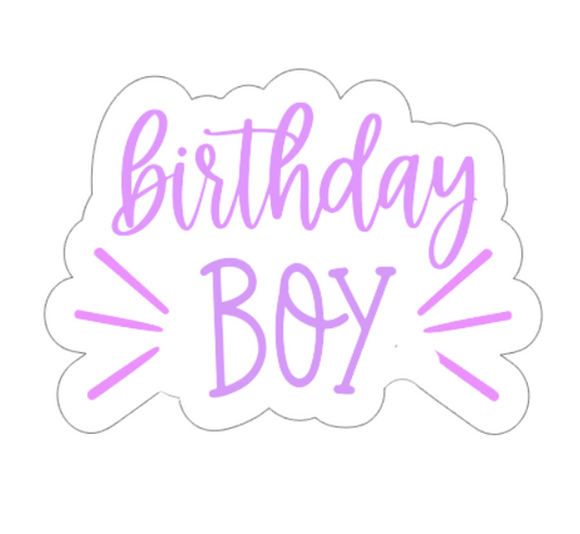 Birthday Boy Script Cookie Cutter STL Digital File