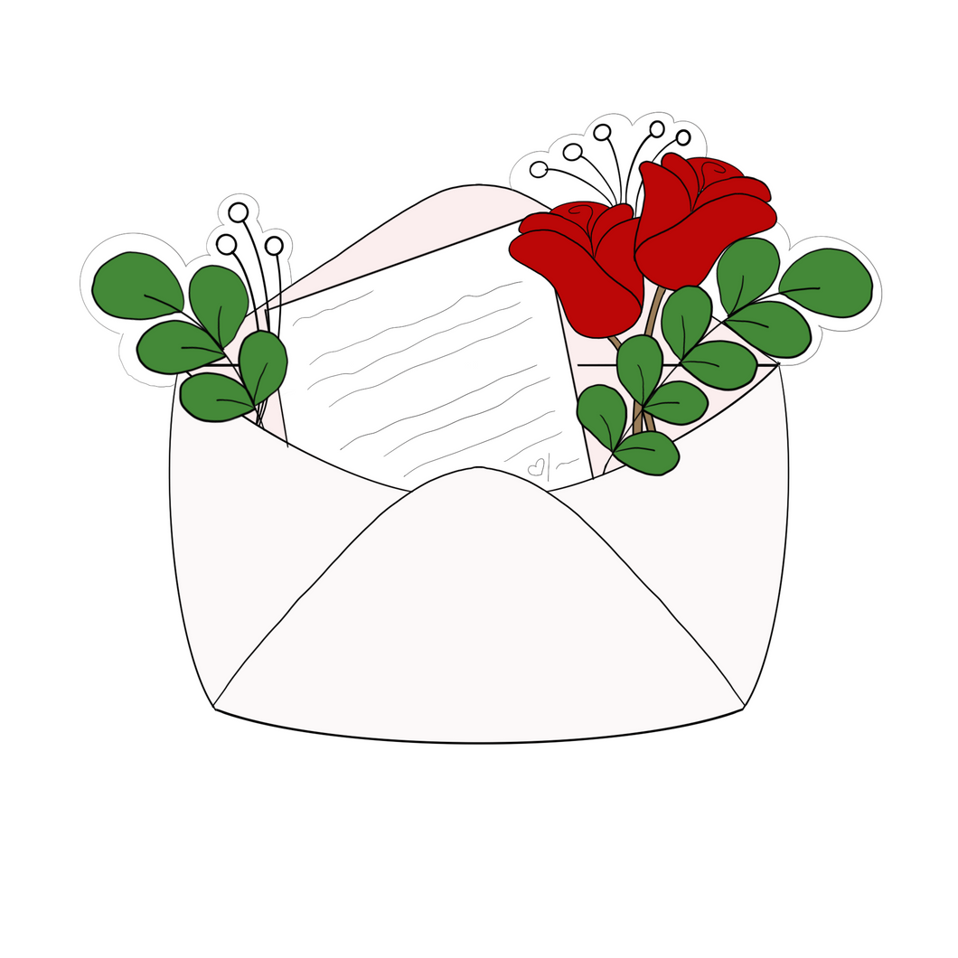 Blooming Love Letter Cookie Cutter STL Digital File