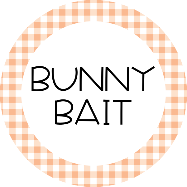 Bunny Bait (Gingham) Cookie Tag, 2 Inch Circle