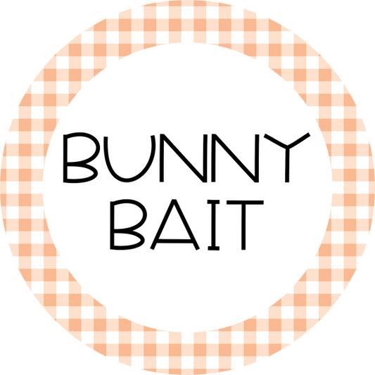 Bunny Bait (Gingham) Cookie Tag, 2 Inch Circle