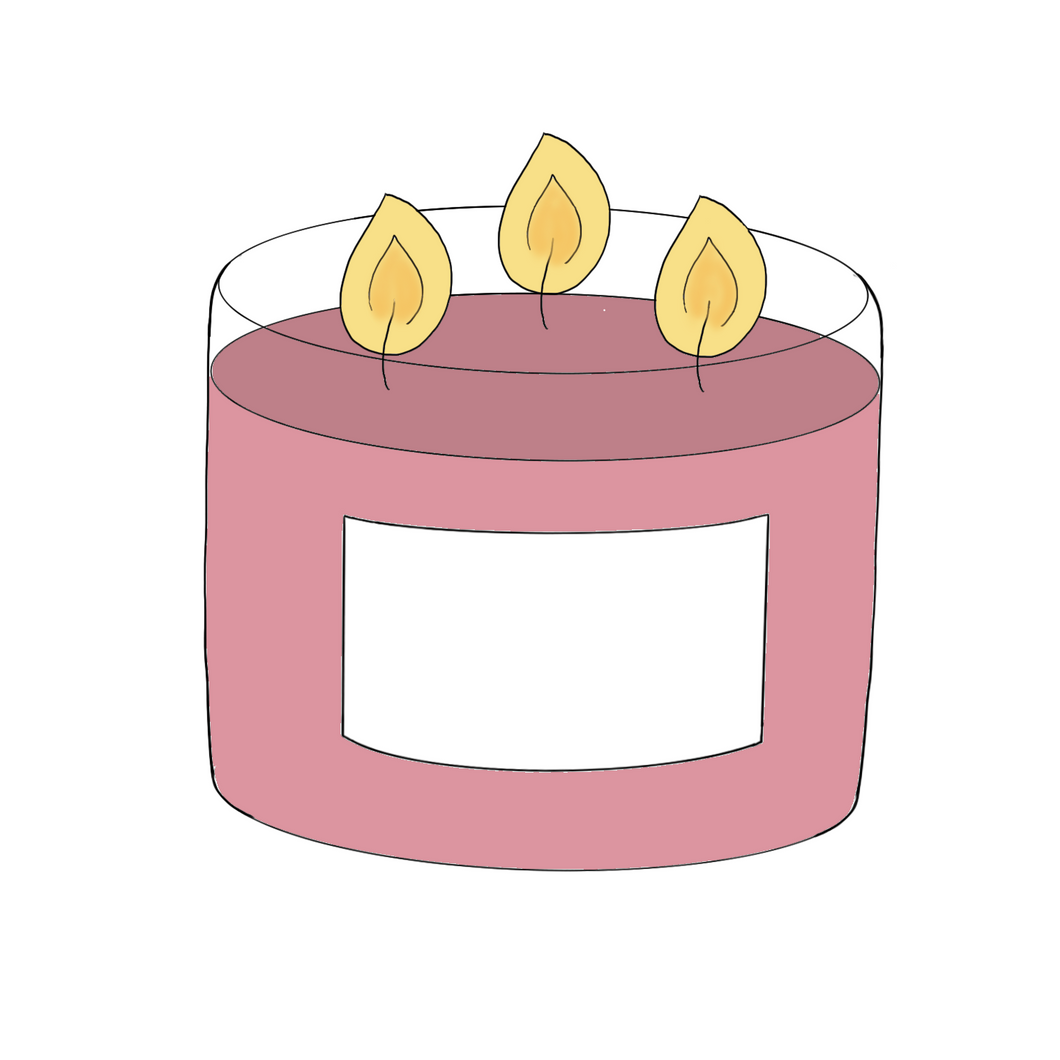 3 Wick Candle Cookie Cutter STL Digital File