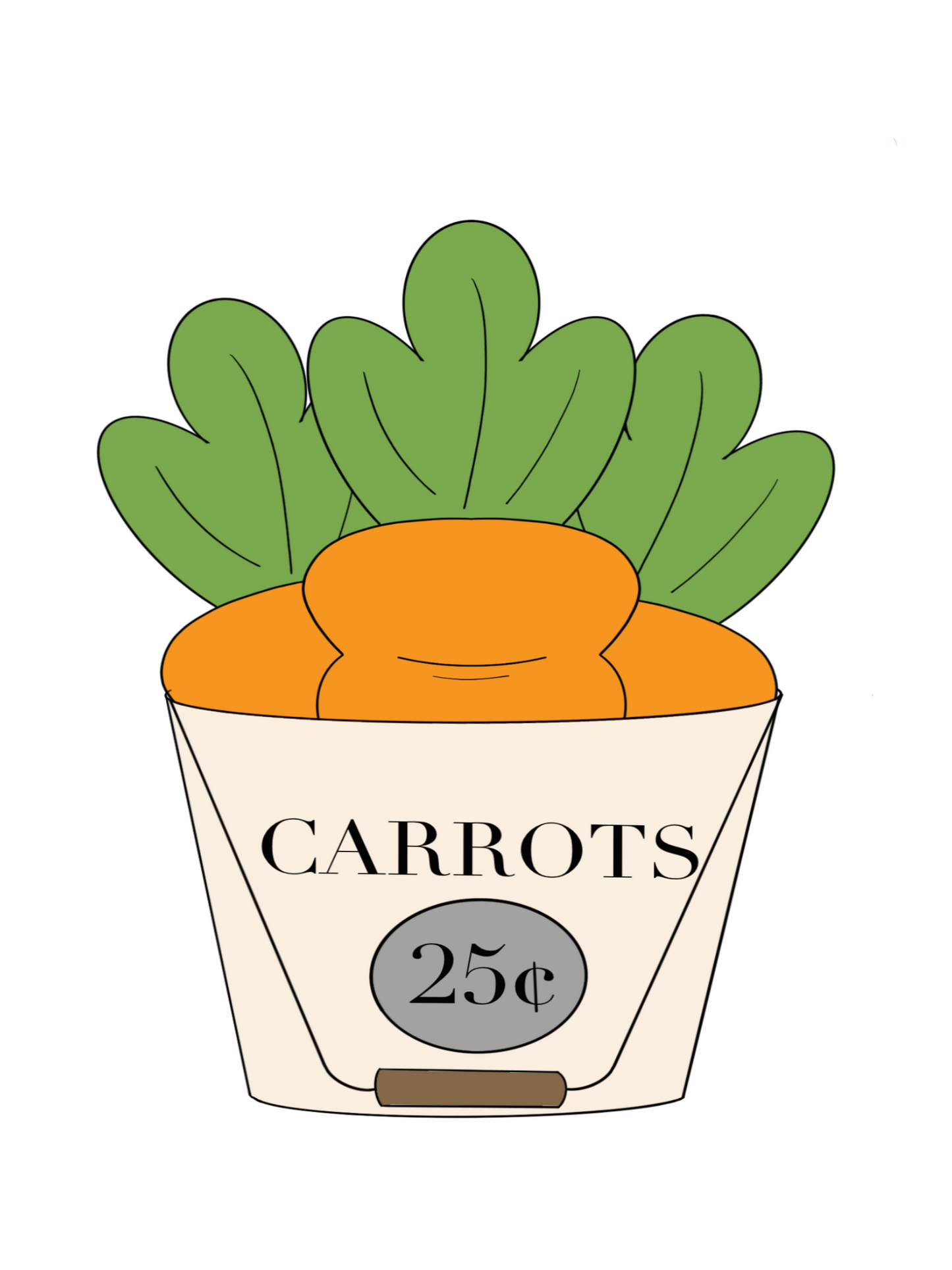 Carrots in Pail Cookie Cutter STL Digital File