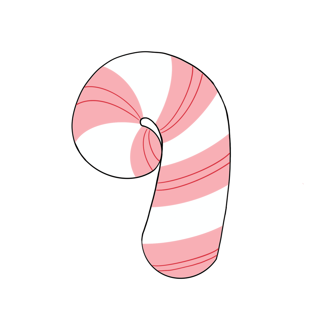 Chubby Candy Cane Cookie Cutter STL Digital File