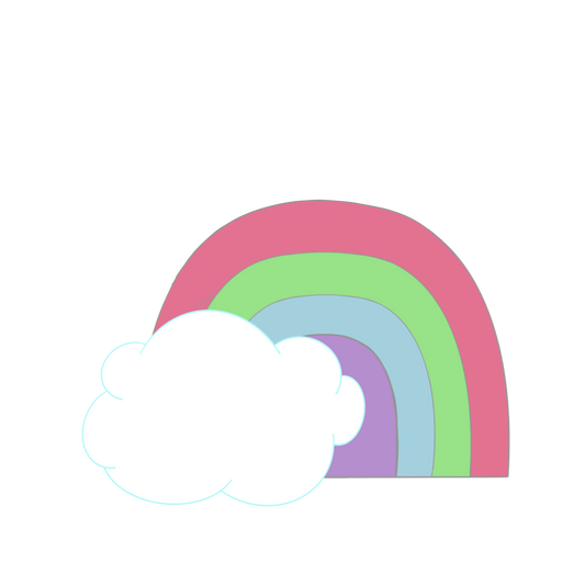 Cloudy Rainbow Cookie Cutter STL Digital File
