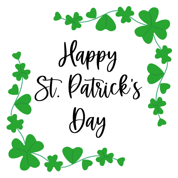 Happy St. Patrick's Day Clover Garland Cookie Tag, 2 inch