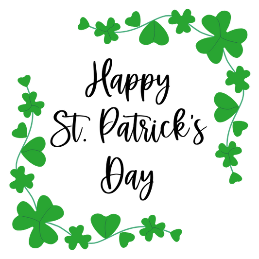 Happy St. Patrick's Day Clover Garland Cookie Tag, 2 inch