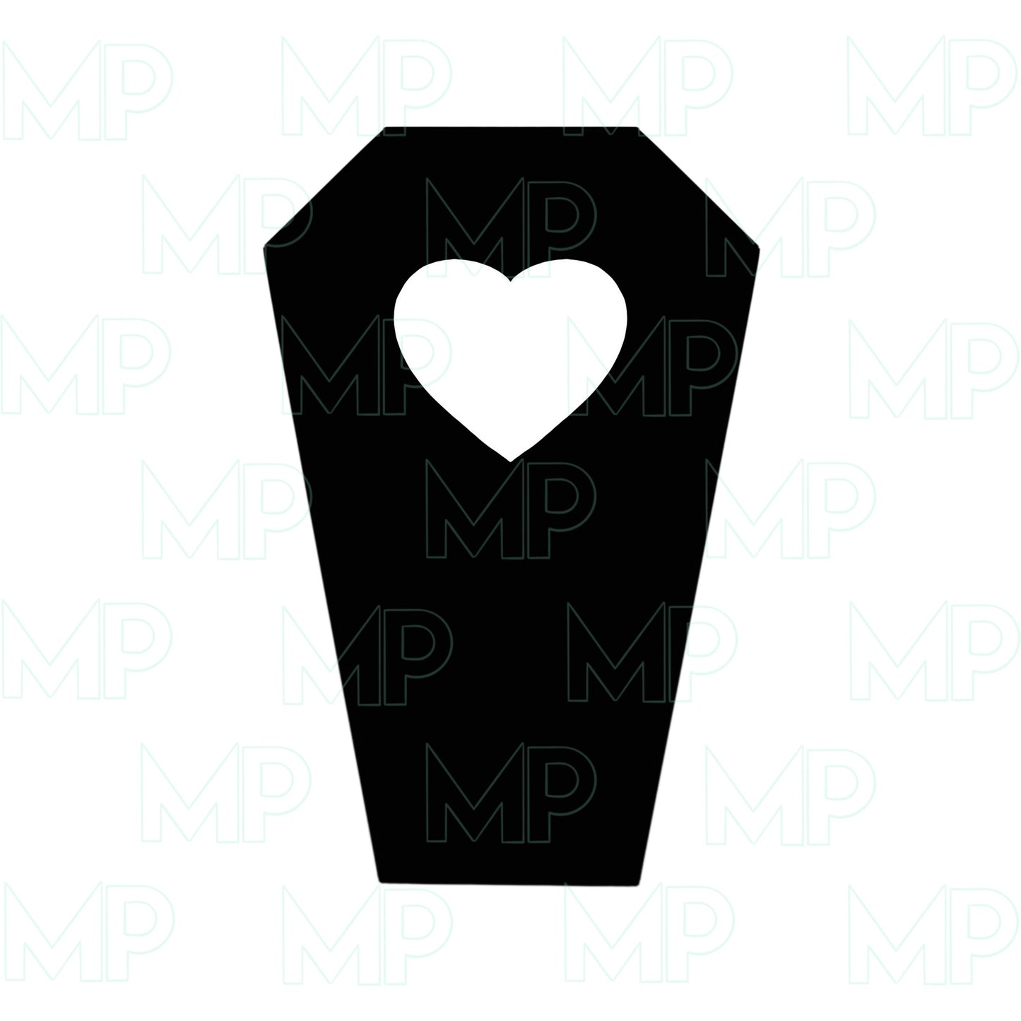 Coffin with Heart Cutout Cookie Cutter STL Digital File