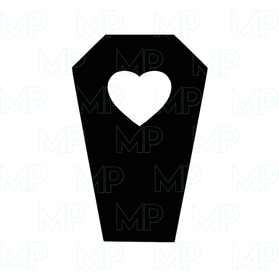Coffin with Heart Cutout Cookie Cutter