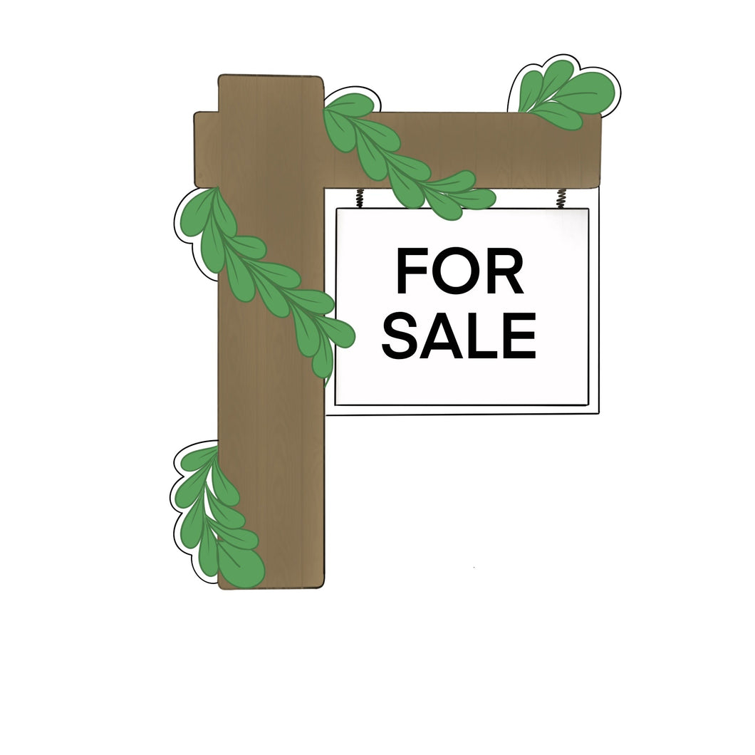Floral For Sale Sign Cookie Cutter