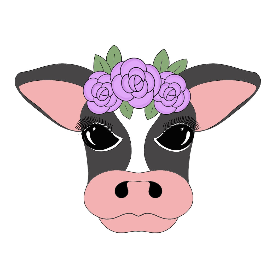 Floral Cow Cookie Cutter STL Digital File
