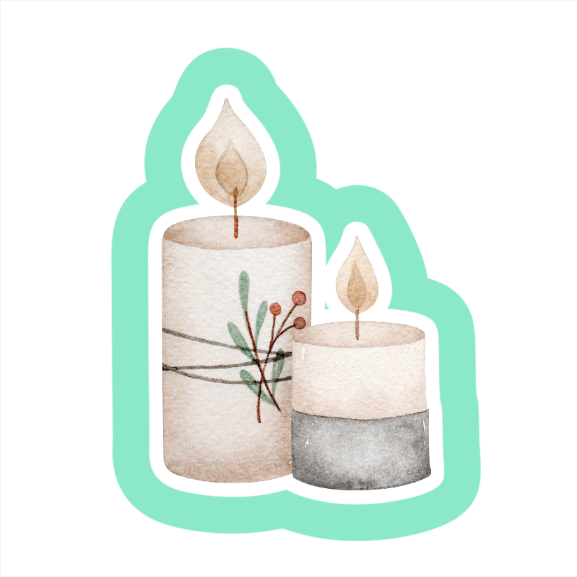 Double Candles Cookie Cutter STL Digital File