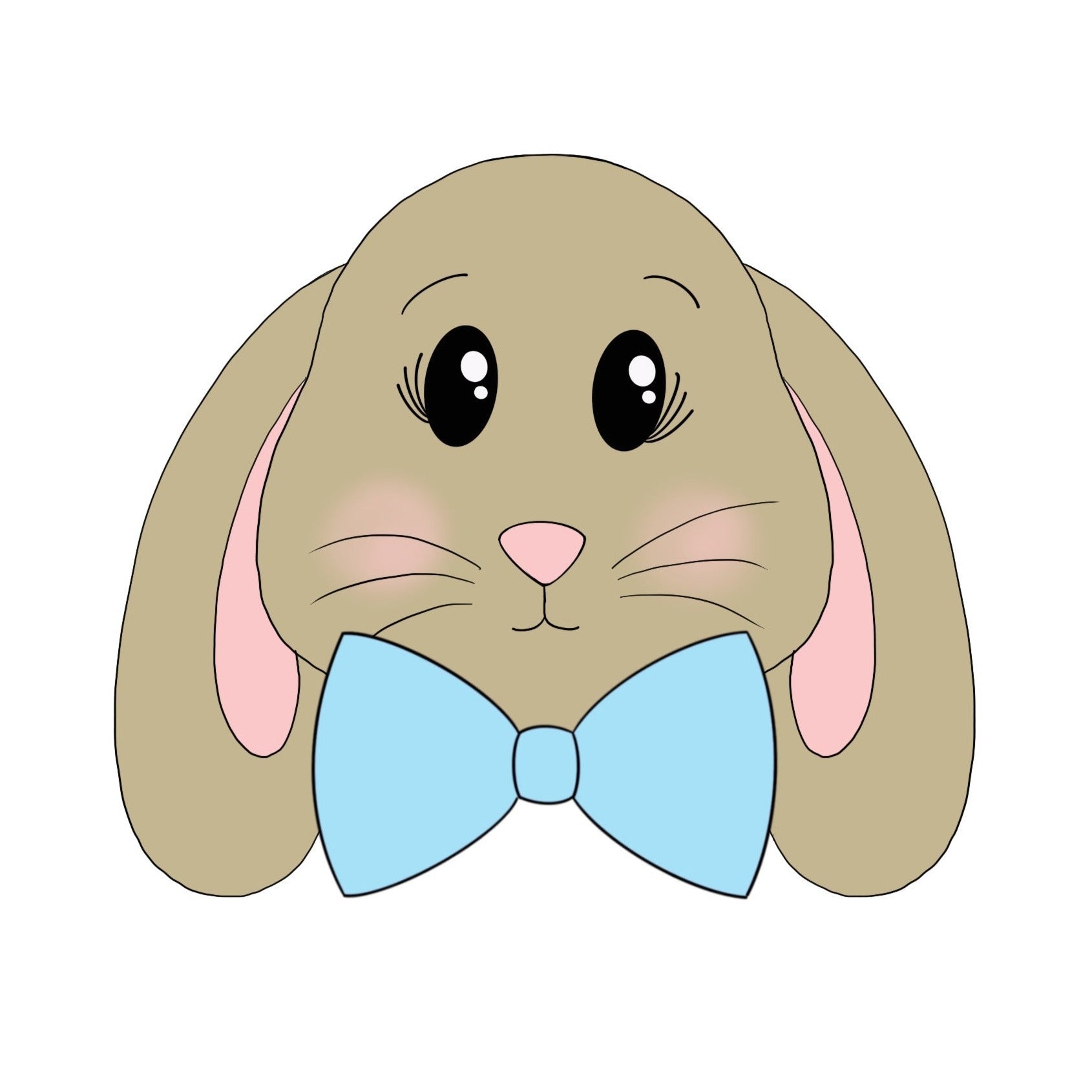 Easter cookie cutters - Bunny with bow tie 3D model 3D printable