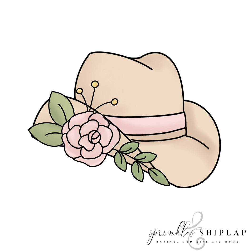 Floral Cowboy Hat Cookie Cutter
