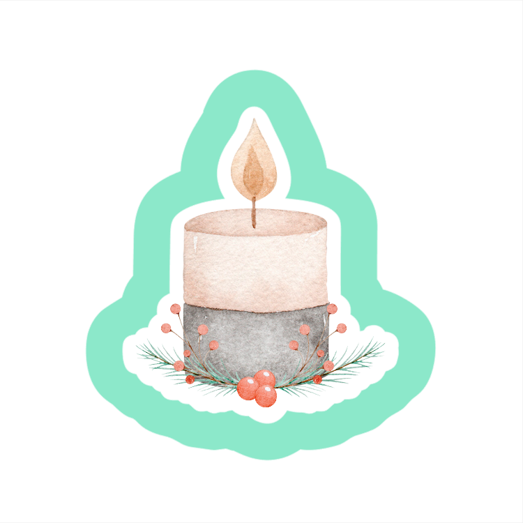 Floral Candle Cookie Cutter STL Digital File