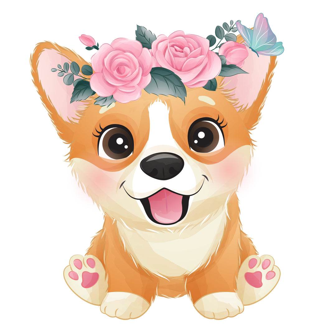 Floral Corgi Dog Cookie Cutter STL Digital File