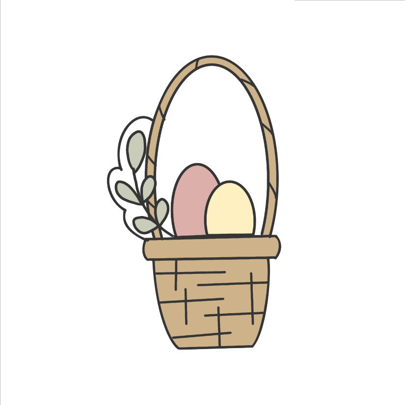 Floral Easter Basket Cookie Cutter STL Digital File