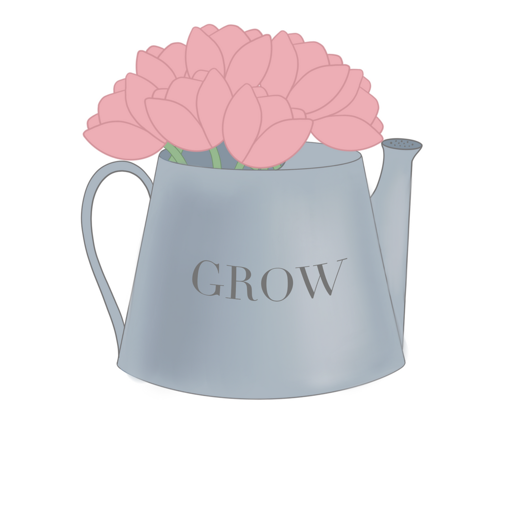 Watering Can with Flowers Cookie Cutter STL Digital File
