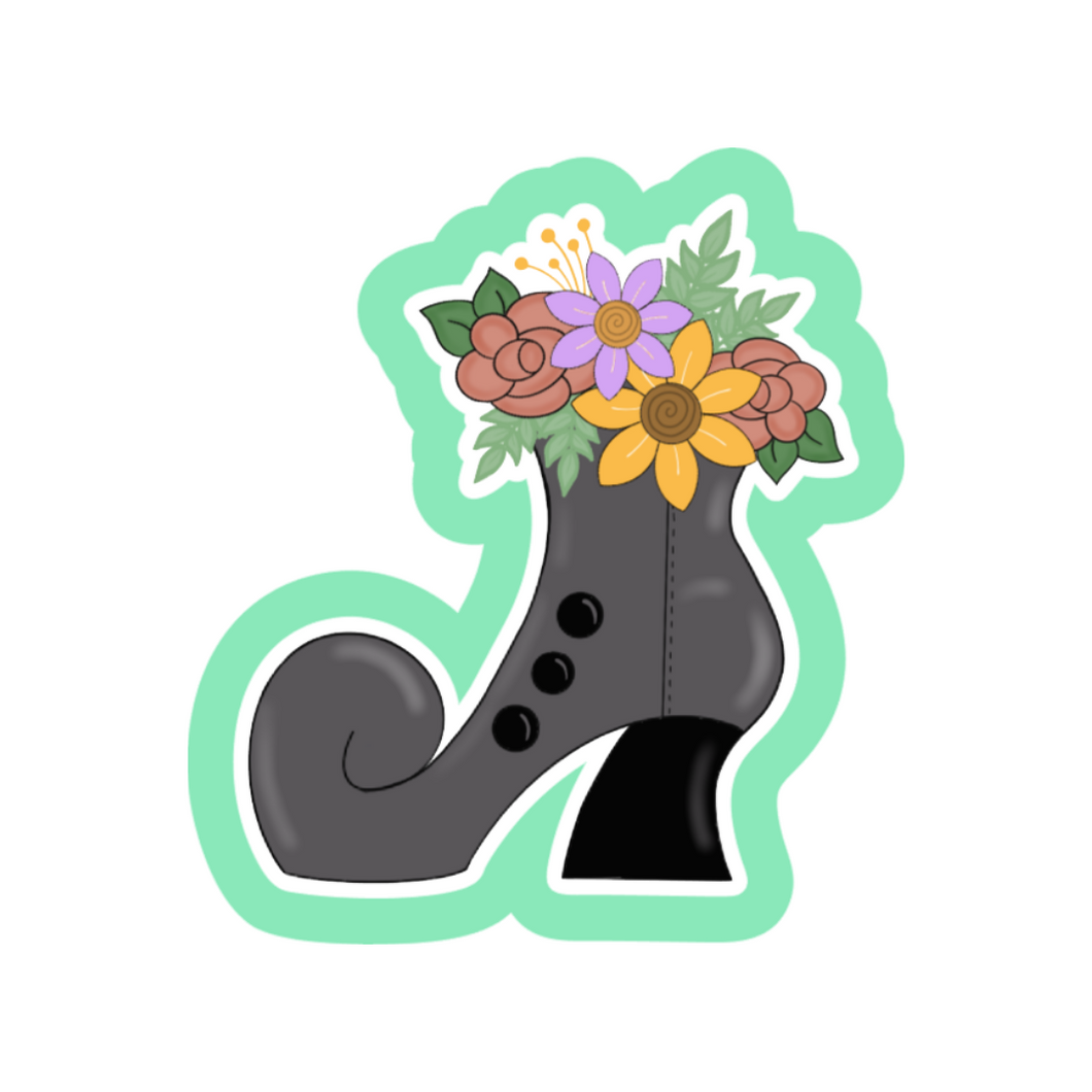 Floral Witch Boot Cookie Cutter STL Digital File