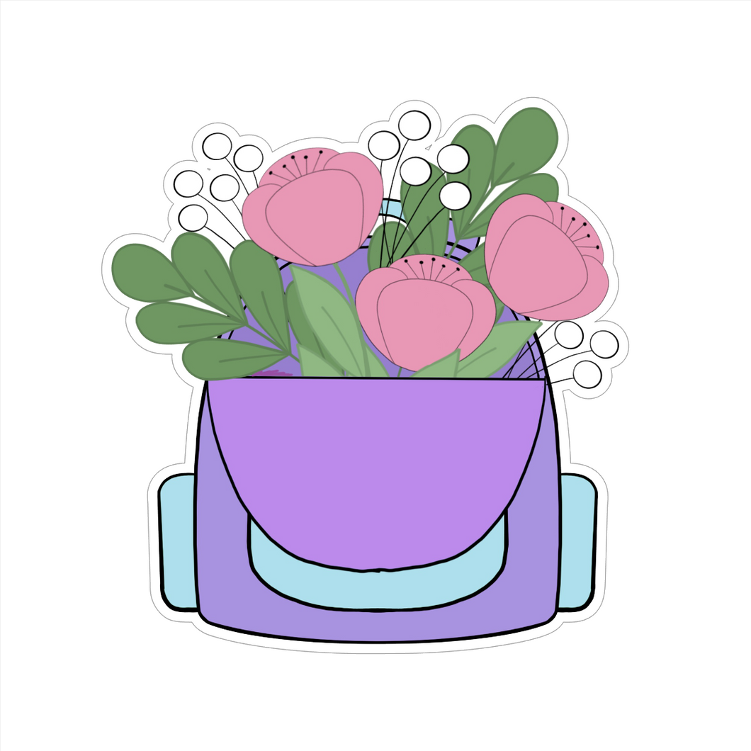 Floral Backpack Cookie Cutter STL Digital File