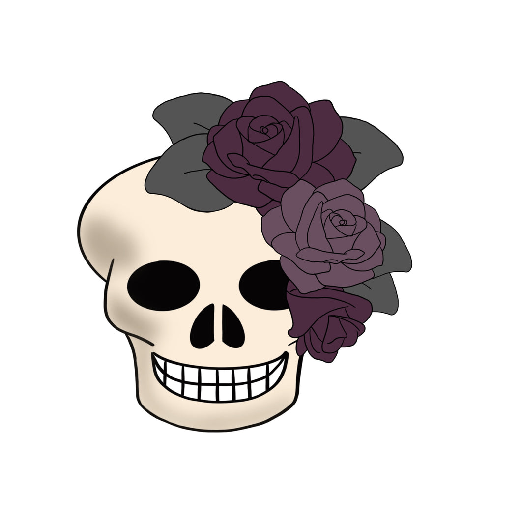 Floral Skull Cookie Cutter STL Digital File