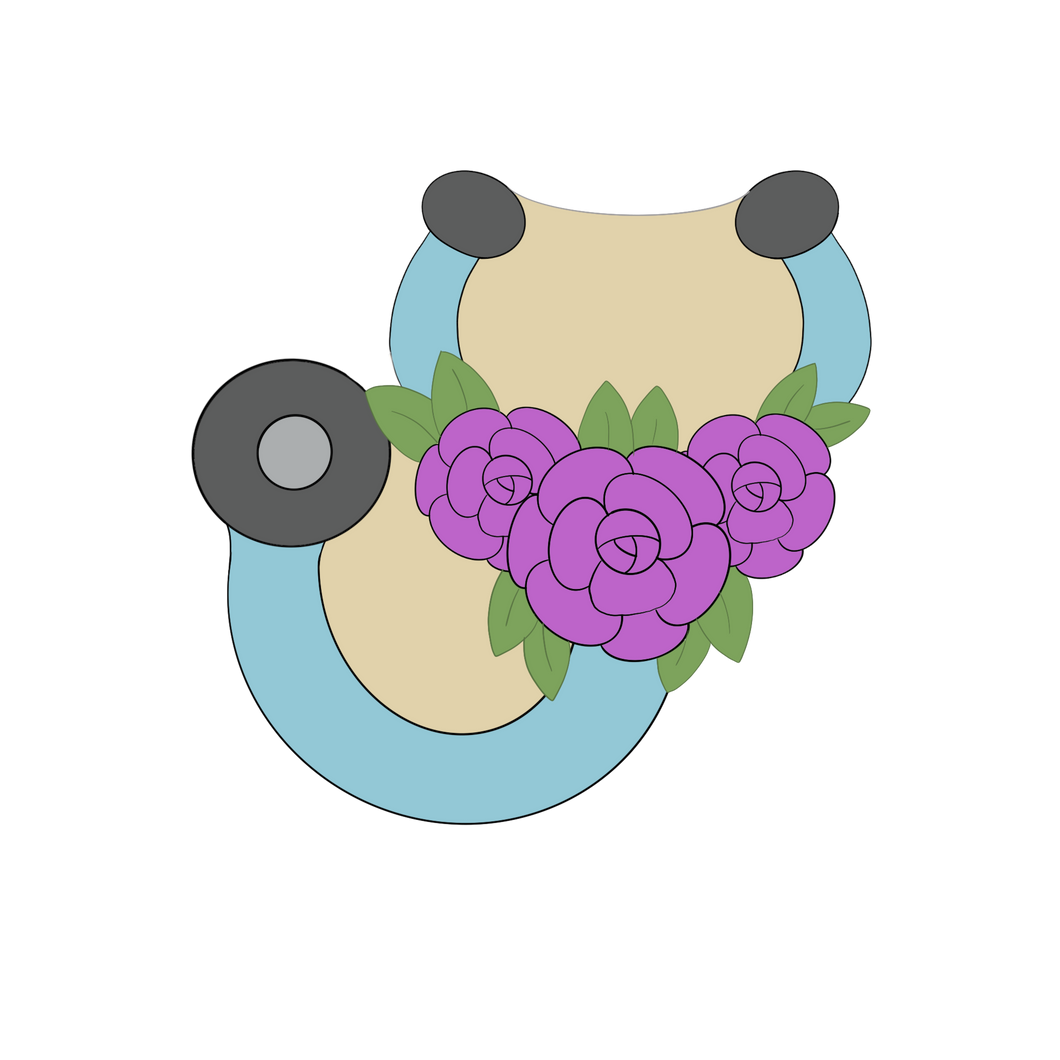 Floral Stethoscope Cookie Cutter STL Digital File