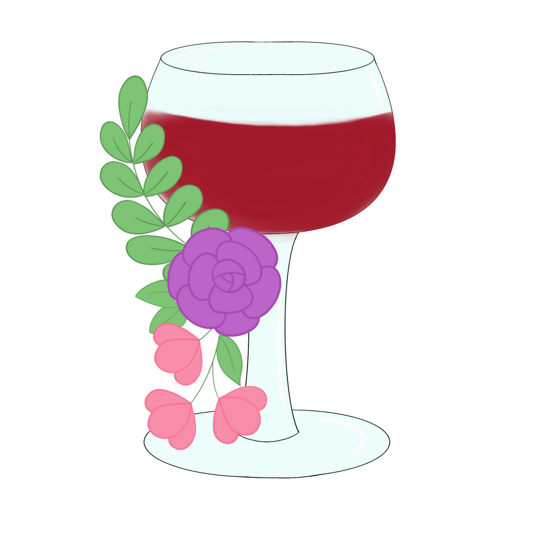 Floral Wine Glass Cookie Cutter