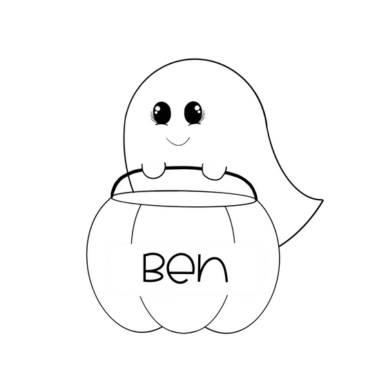 Ghost with Candy Bucket Cookie Cutter STL Digital File