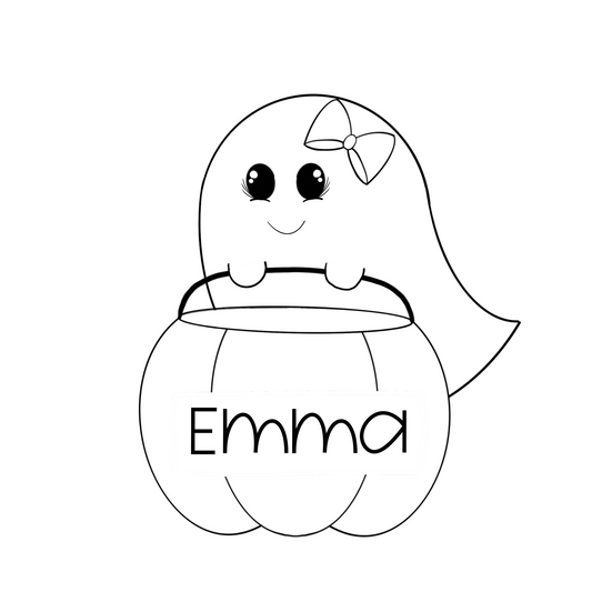 Girly Ghost with Candy Bucket Cookie Cutter STL Digital File