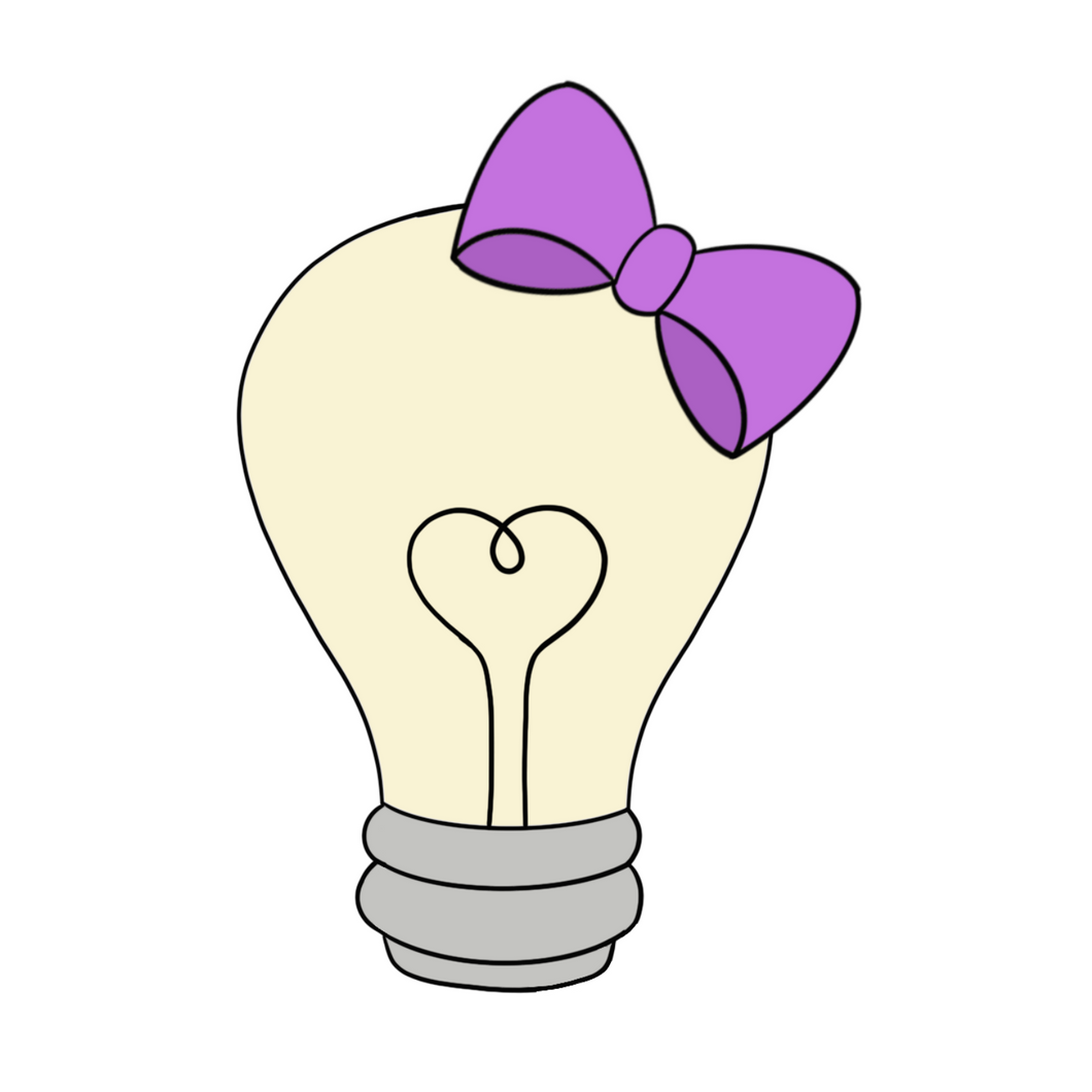 Girly Lightbulb Cookie Cutter STL Digital File